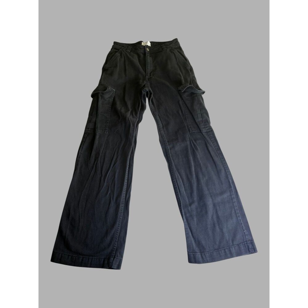 Cotton On Black Cargo Pants Women's AU 8 US 4 Wide Leg Utility Jeans